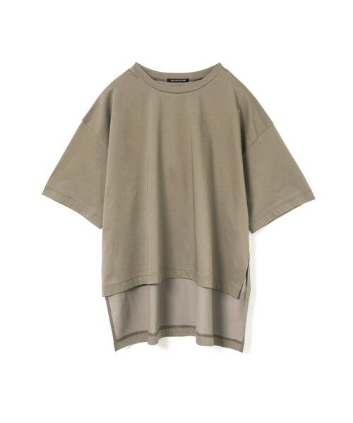 mizuiro ind / ミズイロインド カットソー | mizuiro ind サイドスリットワイドチュニックTシャツ（ベージュ(color20)）