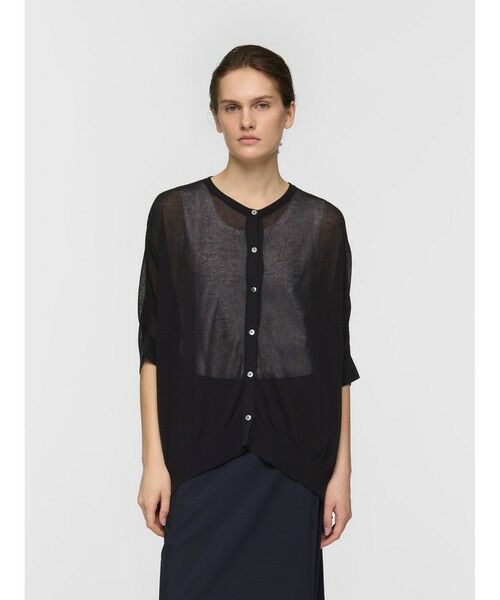 mizuiro ind / ミズイロインド カーディガン・ボレロ | mizuiro ind ハイガーゼワイドカーディガン（ブラック(color99)）