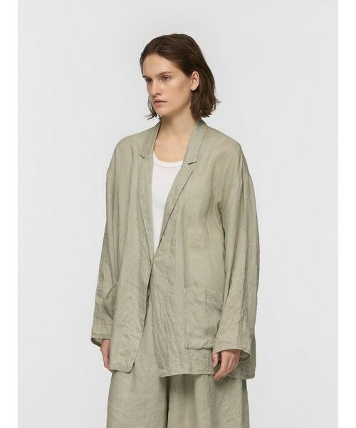 mizuiro ind / ミズイロインド テーラードジャケット | mizuiro ind リネンワイドシャツジャケット | 詳細1