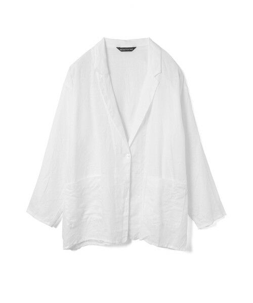 mizuiro ind / ミズイロインド テーラードジャケット | mizuiro ind リネンワイドシャツジャケット（オフホワイト(color11)）