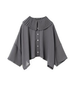 mizuiro ind / ミズイロインド シャツ・ブラウス | mizuiro ind プリーツカラーワイドシャツ