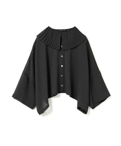 mizuiro ind / ミズイロインド シャツ・ブラウス | mizuiro ind プリーツカラーワイドシャツ(ブラック(color99))