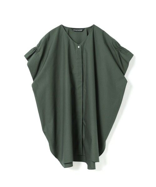 mizuiro ind / ミズイロインド シャツ・ブラウス | mizuiro ind Vネックワイドチュニックシャツ（ダークグリーン(color22)）