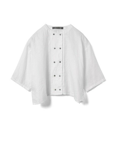 mizuiro ind / ミズイロインド シャツ・ブラウス | mizuiro ind リネンダブルクルーネックシャツ | 詳細7