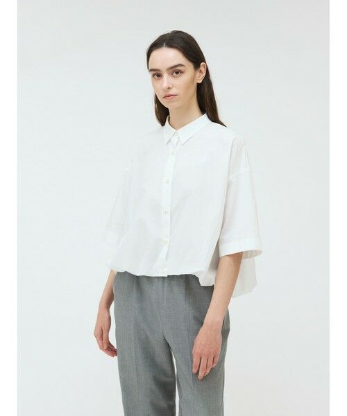 mizuiro ind / ミズイロインド シャツ・ブラウス | mizuiro ind ハーフスリーブバルーンシャツ（オフホワイト(color11)）