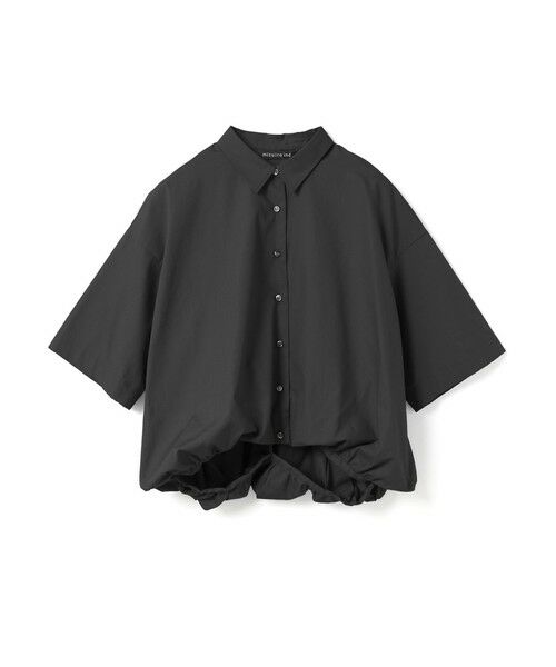 mizuiro ind / ミズイロインド シャツ・ブラウス | mizuiro ind ハーフスリーブバルーンシャツ（ブラック(color99)）