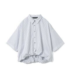 mizuiro ind / ミズイロインド シャツ・ブラウス | mizuiro ind ストライプハーフスリーブバルーンシャツ