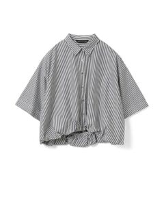 mizuiro ind / ミズイロインド シャツ・ブラウス | mizuiro ind ストライプハーフスリーブバルーンシャツ
