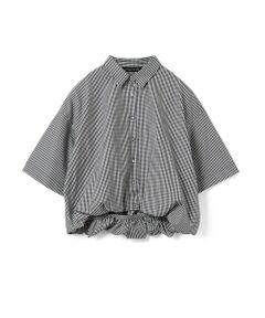 mizuiro ind / ミズイロインド シャツ・ブラウス | mizuiro ind ストライプハーフスリーブバルーンシャツ