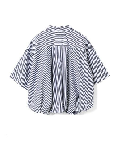 mizuiro ind / ミズイロインド シャツ・ブラウス | mizuiro ind ストライプハーフスリーブバルーンシャツ | 詳細9