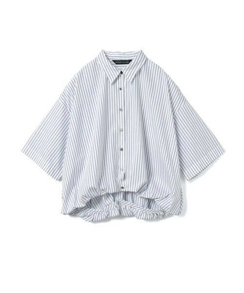 mizuiro ind / ミズイロインド シャツ・ブラウス | mizuiro ind ストライプハーフスリーブバルーンシャツ(オフホワイトストライプ(color11))