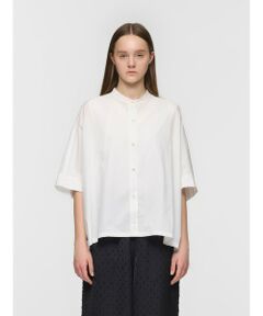 mizuiro ind / ミズイロインド シャツ・ブラウス | mizuiro ind ハーフスリーブスタンドカラーワイドシャツ