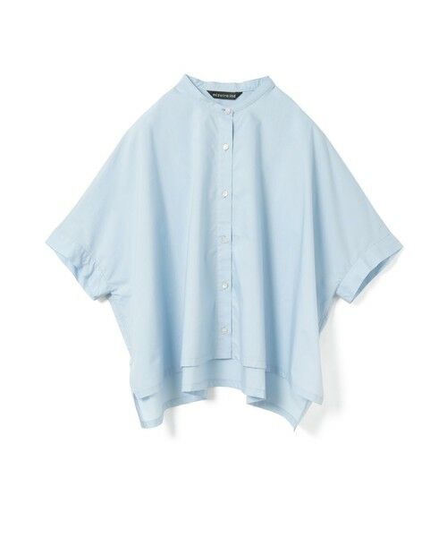 mizuiro ind / ミズイロインド シャツ・ブラウス | mizuiro ind ハーフスリーブスタンドカラーワイドシャツ（サックス(color30)）