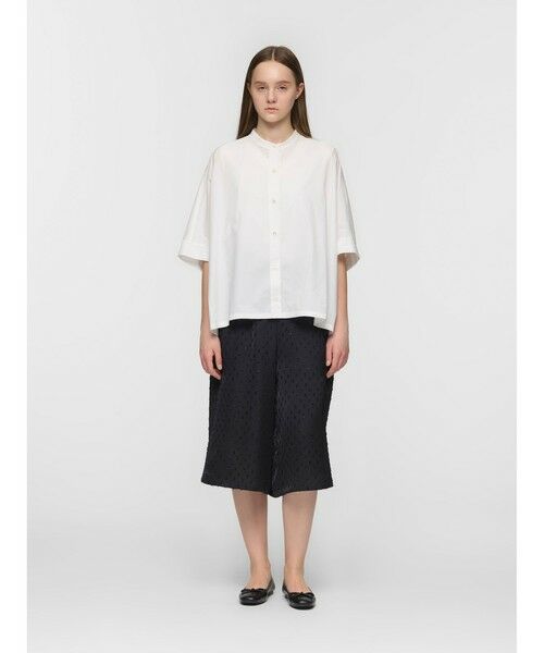 mizuiro ind / ミズイロインド シャツ・ブラウス | mizuiro ind ハーフスリーブスタンドカラーワイドシャツ | 詳細9