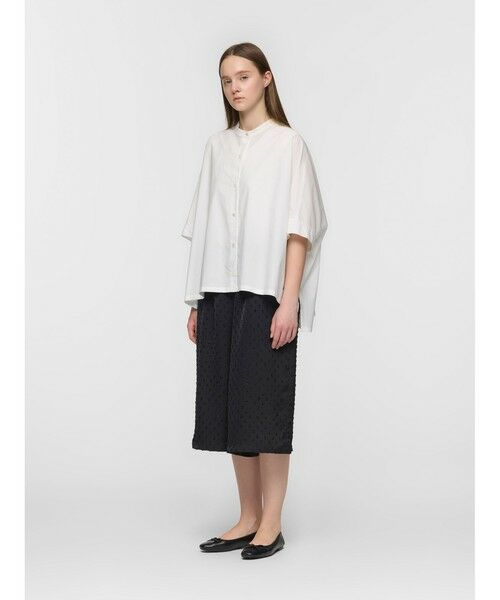 mizuiro ind / ミズイロインド シャツ・ブラウス | mizuiro ind ハーフスリーブスタンドカラーワイドシャツ | 詳細10