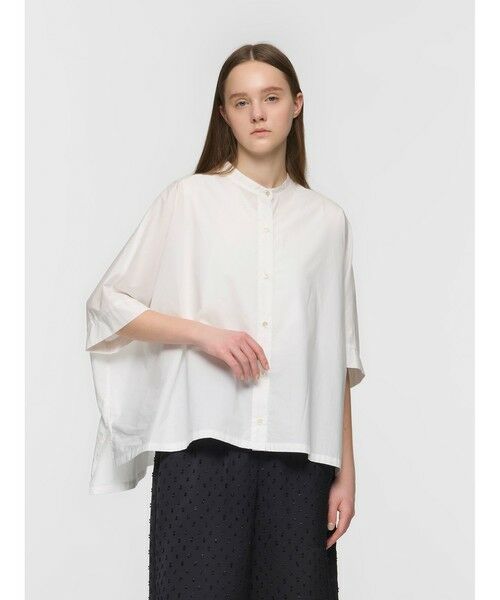 mizuiro ind / ミズイロインド シャツ・ブラウス | mizuiro ind ハーフスリーブスタンドカラーワイドシャツ | 詳細5