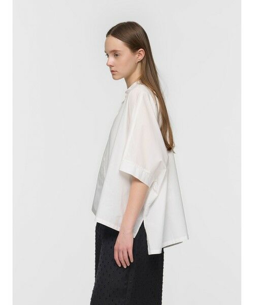mizuiro ind / ミズイロインド シャツ・ブラウス | mizuiro ind ハーフスリーブスタンドカラーワイドシャツ | 詳細7