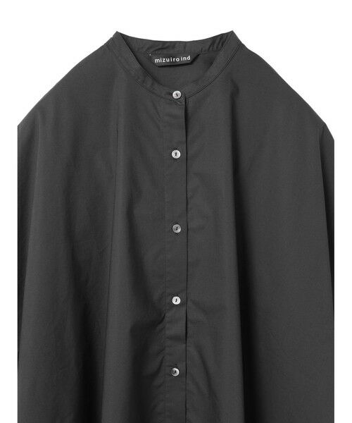 mizuiro ind / ミズイロインド シャツ・ブラウス | mizuiro ind ハーフスリーブスタンドカラーワイドシャツ | 詳細15