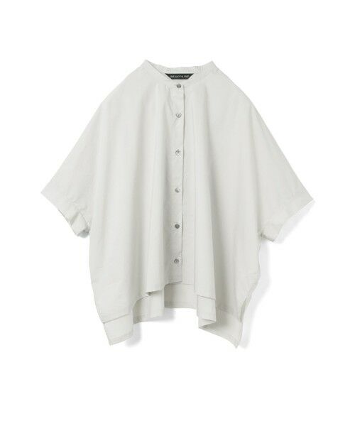 mizuiro ind / ミズイロインド シャツ・ブラウス | mizuiro ind ハーフスリーブスタンドカラーワイドシャツ（ライトグレー(color90)）