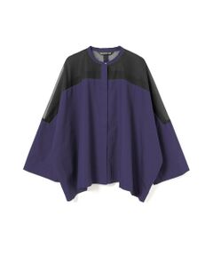 mizuiro ind / ミズイロインド シャツ・ブラウス | mizuiro ind シアーショルダースタンドカラーワイドシャツ
