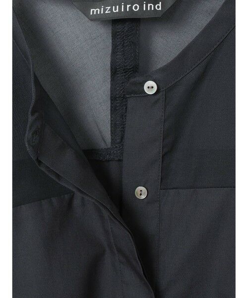 mizuiro ind / ミズイロインド シャツ・ブラウス | mizuiro ind シアーショルダースタンドカラーワイドシャツ | 詳細4