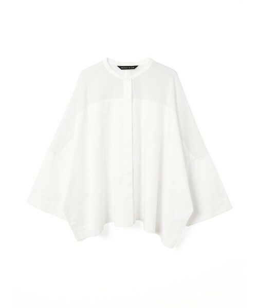 mizuiro ind / ミズイロインド シャツ・ブラウス | mizuiro ind シアーショルダースタンドカラーワイドシャツ | 詳細9