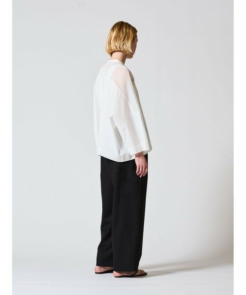 mizuiro ind / ミズイロインド シャツ・ブラウス | mizuiro ind シアーショルダースタンドカラーワイドシャツ | 詳細15