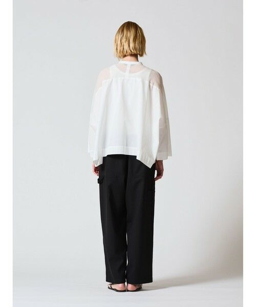 mizuiro ind / ミズイロインド シャツ・ブラウス | mizuiro ind シアーショルダースタンドカラーワイドシャツ | 詳細16