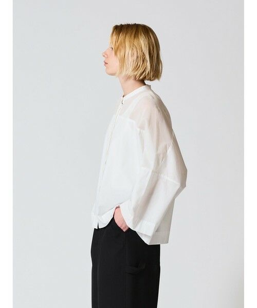 mizuiro ind / ミズイロインド シャツ・ブラウス | mizuiro ind シアーショルダースタンドカラーワイドシャツ | 詳細11