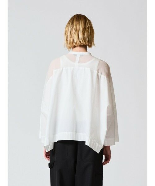mizuiro ind / ミズイロインド シャツ・ブラウス | mizuiro ind シアーショルダースタンドカラーワイドシャツ | 詳細12