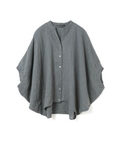 mizuiro ind / ミズイロインド シャツ・ブラウス | mizuiro ind リネンスタンドカラーコクーンシャツ