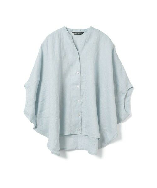 mizuiro ind / ミズイロインド シャツ・ブラウス | mizuiro ind リネンスタンドカラーコクーンシャツ（サックス(color30)）