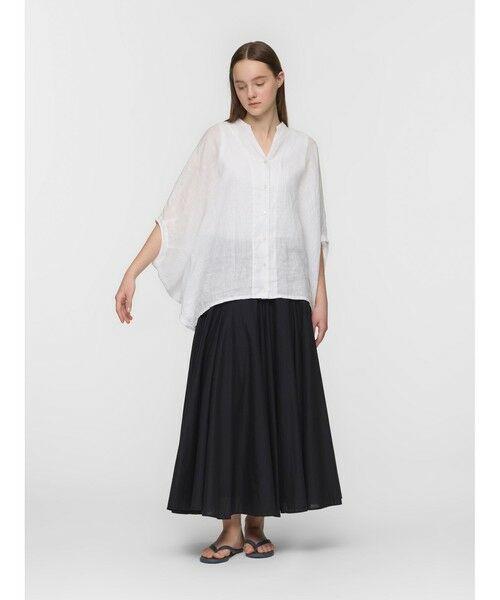 mizuiro ind / ミズイロインド シャツ・ブラウス | mizuiro ind リネンスタンドカラーコクーンシャツ | 詳細8