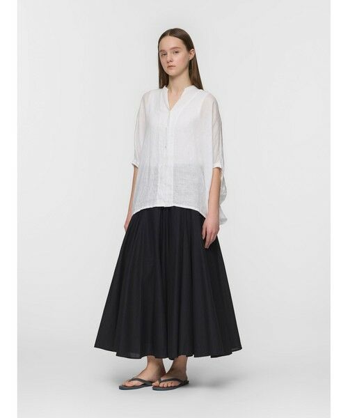 mizuiro ind / ミズイロインド シャツ・ブラウス | mizuiro ind リネンスタンドカラーコクーンシャツ | 詳細9