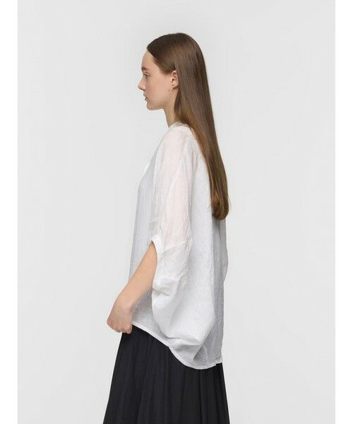mizuiro ind / ミズイロインド シャツ・ブラウス | mizuiro ind リネンスタンドカラーコクーンシャツ | 詳細6