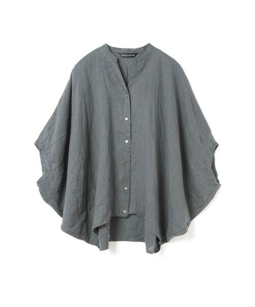 mizuiro ind / ミズイロインド シャツ・ブラウス | mizuiro ind リネンスタンドカラーコクーンシャツ(ダークグレーA(color92A))