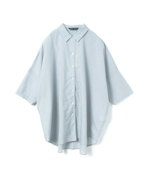 mizuiro ind / ミズイロインド シャツ・ブラウス | mizuiro ind ハーフスリーブワイドシャツ（サックス(color30)）