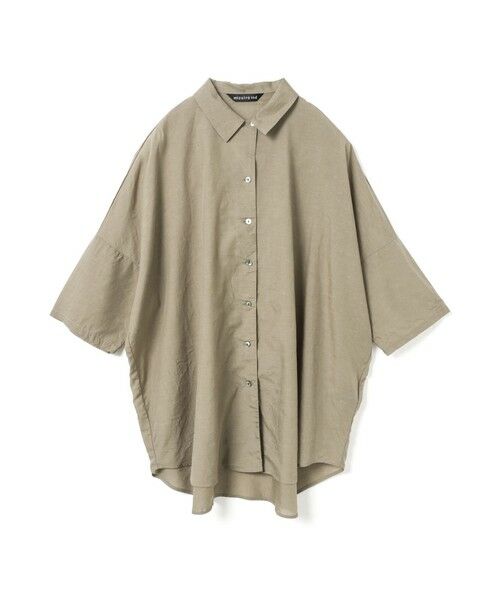 mizuiro ind / ミズイロインド シャツ・ブラウス | mizuiro ind ハーフスリーブワイドシャツ（ダークベージュ(color20)）