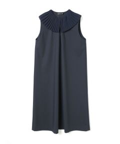 mizuiro ind / ミズイロインド ロング・マキシ丈ワンピース | mizuiro ind プリーツカラーノースリーブワンピース