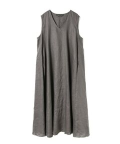 mizuiro ind / ミズイロインド ロング・マキシ丈ワンピース | mizuiro ind リネンVネックフレアワンピース