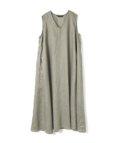 mizuiro ind / ミズイロインド ロング・マキシ丈ワンピース | mizuiro ind リネンVネックフレアワンピース