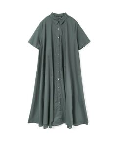 mizuiro ind / ミズイロインド ロング・マキシ丈ワンピース | mizuiro ind ハーフスリーブフレアシャツワンピース