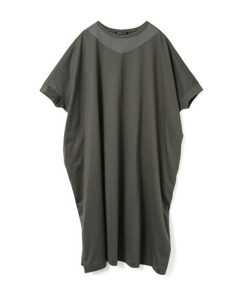 mizuiro ind / ミズイロインド ロング・マキシ丈ワンピース | mizuiro ind チュールネックワイドワンピース（ダークグレー(color92)）