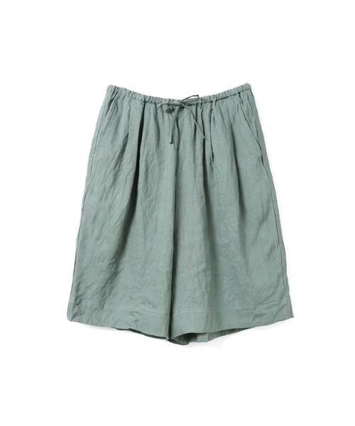 mizuiro ind / ミズイロインド その他パンツ | mizuiro ind リネンワイドハーフパンツ(ライトカーキA(color24A))