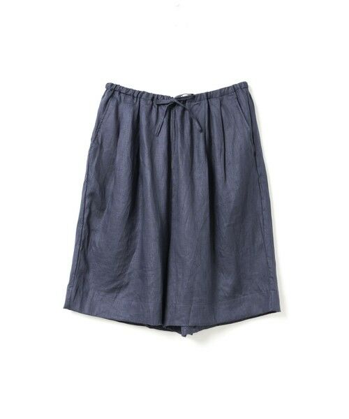 mizuiro ind / ミズイロインド その他パンツ | mizuiro ind リネンワイドハーフパンツ(ネイビー(color77))
