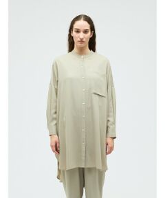 mizuiro ind T/Rバンドカラーロングシャツ