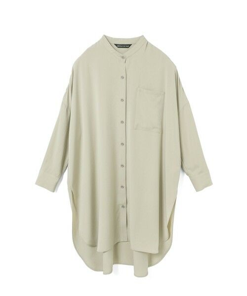 mizuiro ind / ミズイロインド シャツ・ブラウス | mizuiro ind T/Rバンドカラーロングシャツ | 詳細10