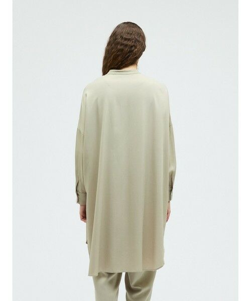 mizuiro ind / ミズイロインド シャツ・ブラウス | mizuiro ind T/Rバンドカラーロングシャツ | 詳細13