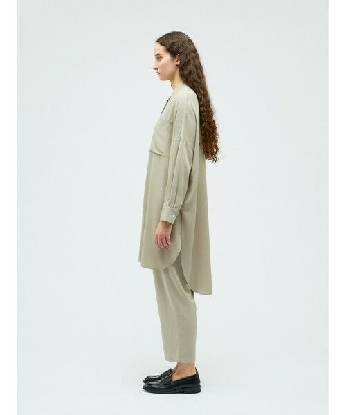 mizuiro ind / ミズイロインド シャツ・ブラウス | mizuiro ind T/Rバンドカラーロングシャツ | 詳細15