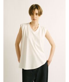 mizuiro ind / ミズイロインド カットソー | mizuiro ind Vネックアシンメトリーノースリーブプルオーバー